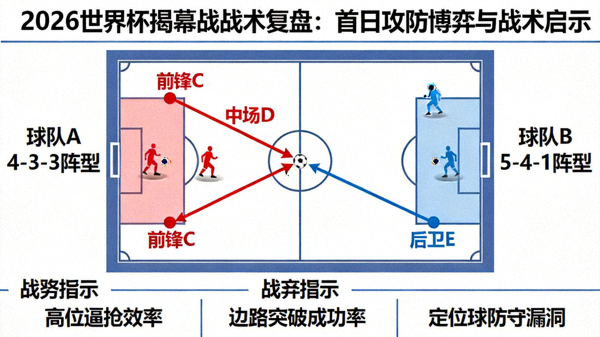 2026世界杯揭幕战战术复盘：首日攻防博弈与战术启示，球场上的阵型分析图